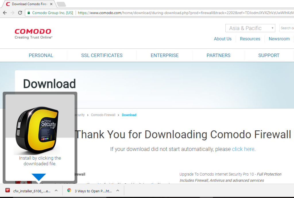 download comodo firewall offline installer