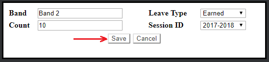 hr band type save button