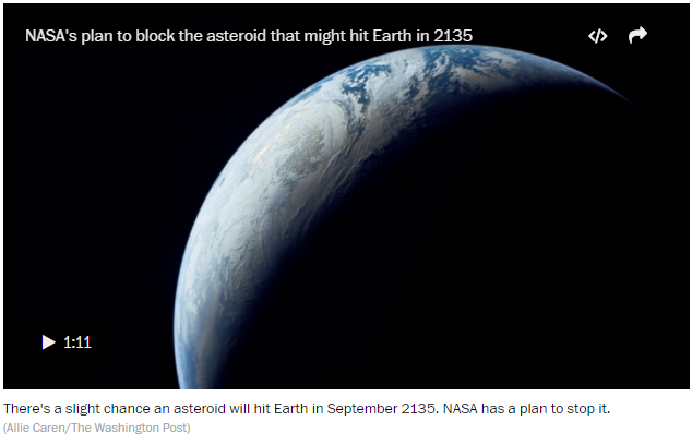 An asteroid can hit the Earth in year September 2135